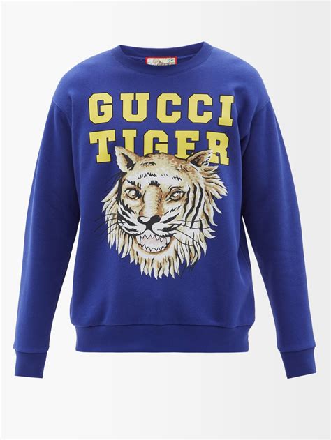 gucci tiger cotton-jersey hoody